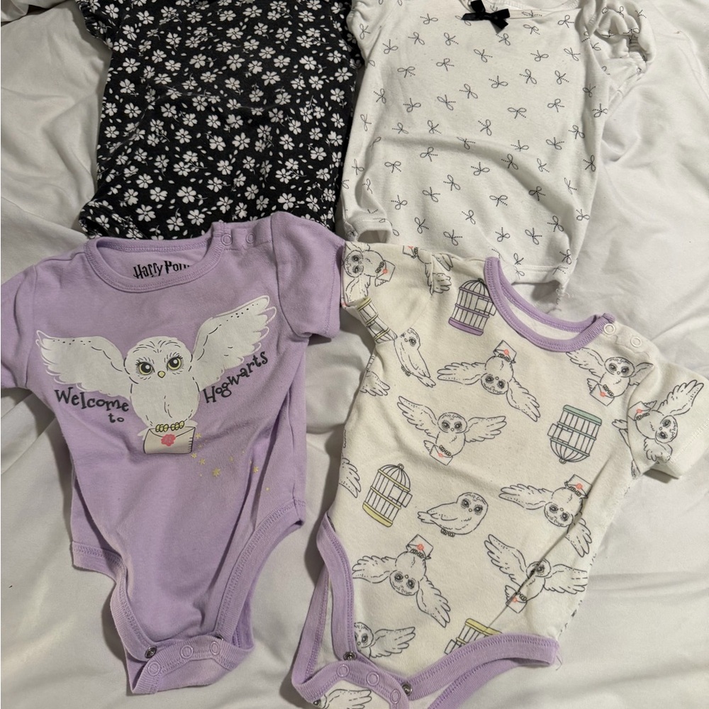 Nicole Miller Baby Bodysuit Set & Harry Potter- 6-9 month onesies